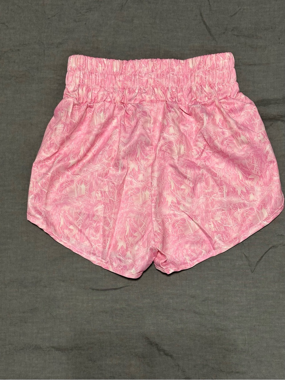 Women’s Pink Elastic-Waist High-Rise Athletic Shorts